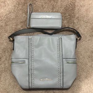 Gray MKF handbag with matching wallet/wristlet